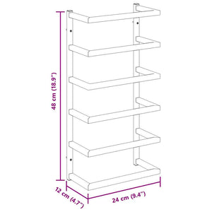 Portasciugamani Bianco 24x12x48 cm in Acciaio 336124