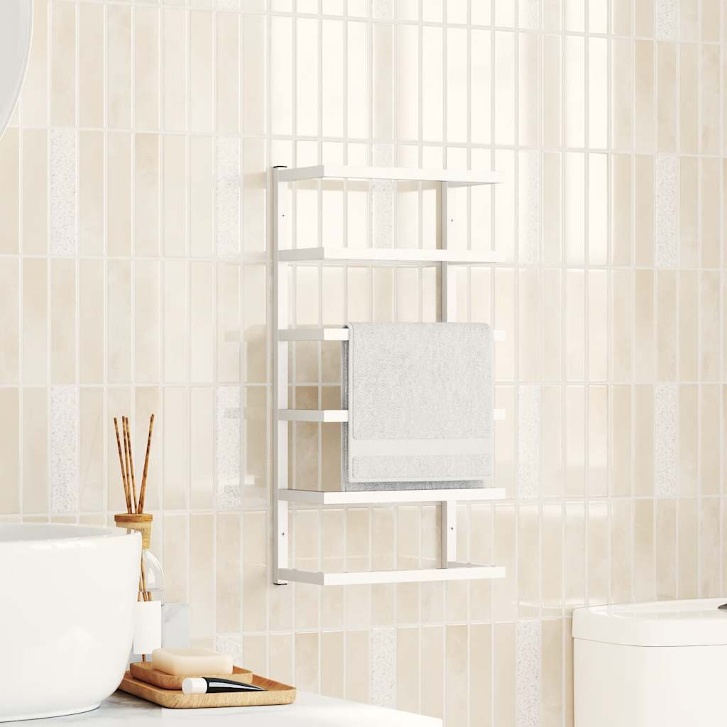 Portasciugamani Bianco 24x12x48 cm in Acciaio 336124