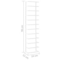 Portasciugamani Bianco 24x12x96 cm in Acciaio 336126