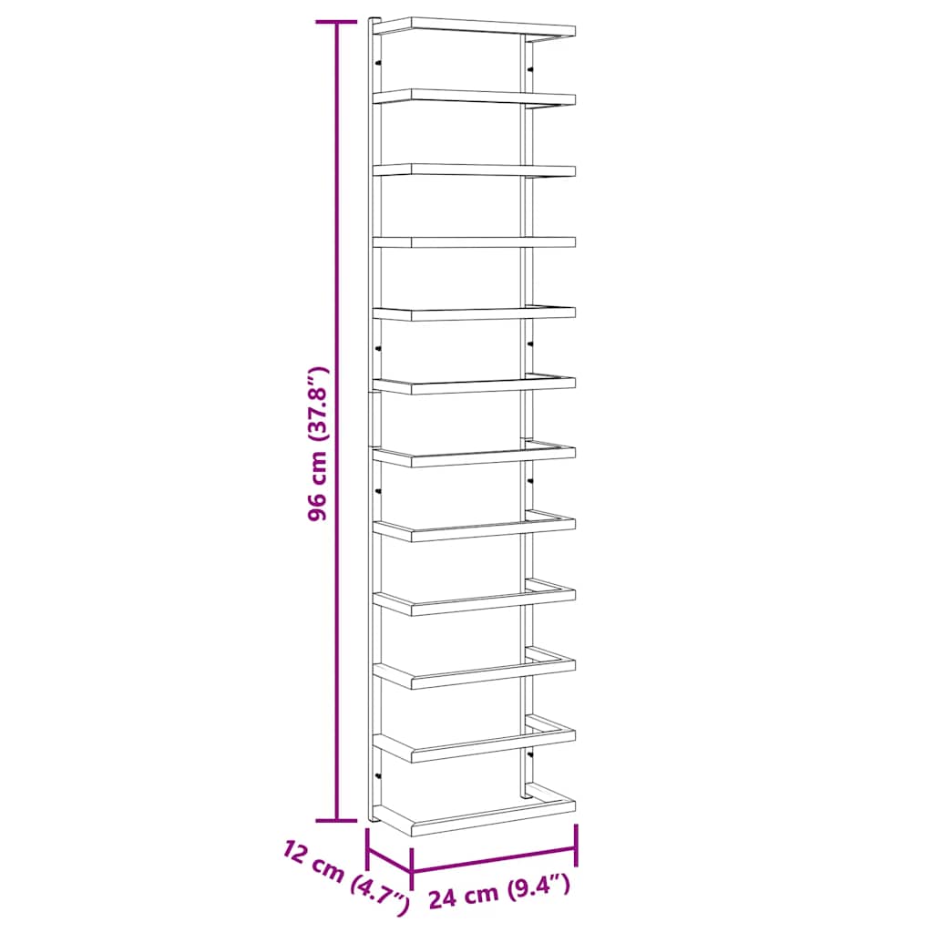 Portasciugamani Bianco 24x12x96 cm in Acciaio 336126