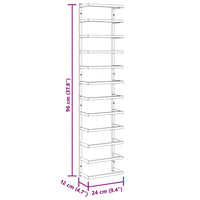 Portasciugamani Bianco 24x12x96 cm in Acciaio 336126
