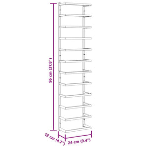 Portasciugamani Bianco 24x12x96 cm in Acciaio 336126