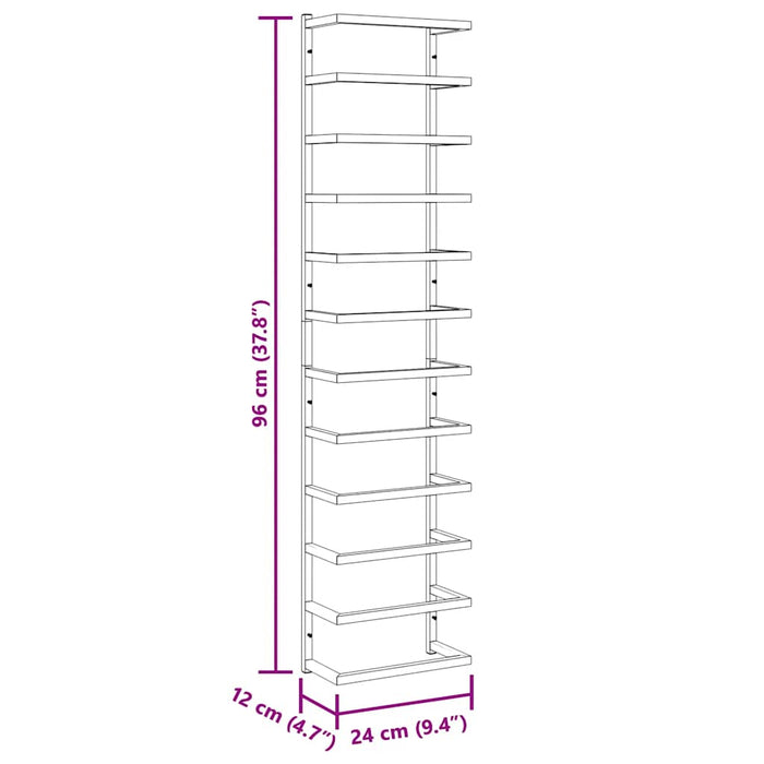 Portasciugamani Bianco 24x12x96 cm in Acciaio 336126