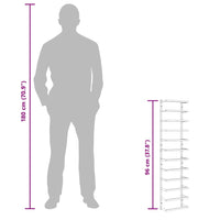 Portasciugamani Bianco 24x12x96 cm in Acciaio 336126