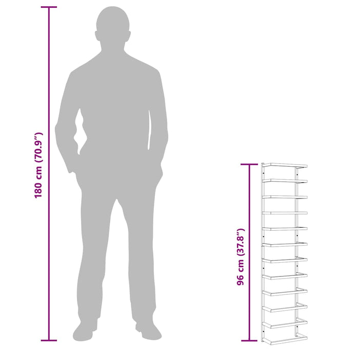 Portasciugamani Bianco 24x12x96 cm in Acciaio 336126