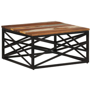 Tavolino da Salotto 68x68x35 cm in Legno Massello di Recupero 330075