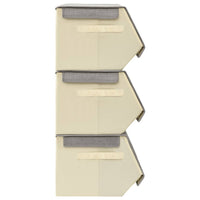 Scatole Portaoggetti Impilabili Set 4pz Tessuto Grigio e Crema 332901
