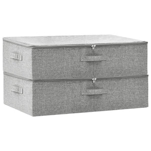 Scatole Portaoggetti 2pz in Tessuto 70x40x18 cm Grigio 332906