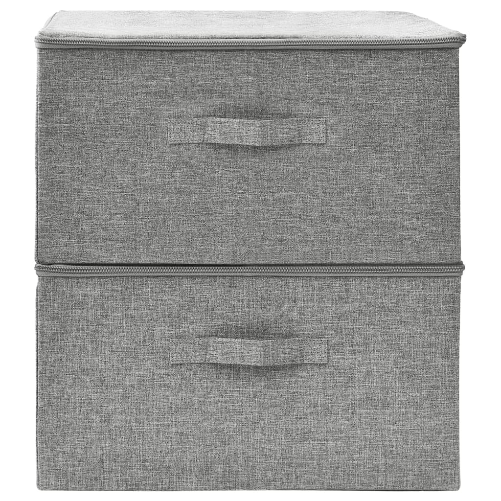 Scatole Portaoggetti 2pz in Tessuto 43x34x23 cm Grigio 332910