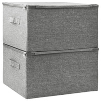 Scatole Portaoggetti 2pz in Tessuto 43x34x23 cm Grigio 332910