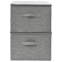 Scatole Portaoggetti 2 pz in Tessuto 43x34x23 cm Grigio
