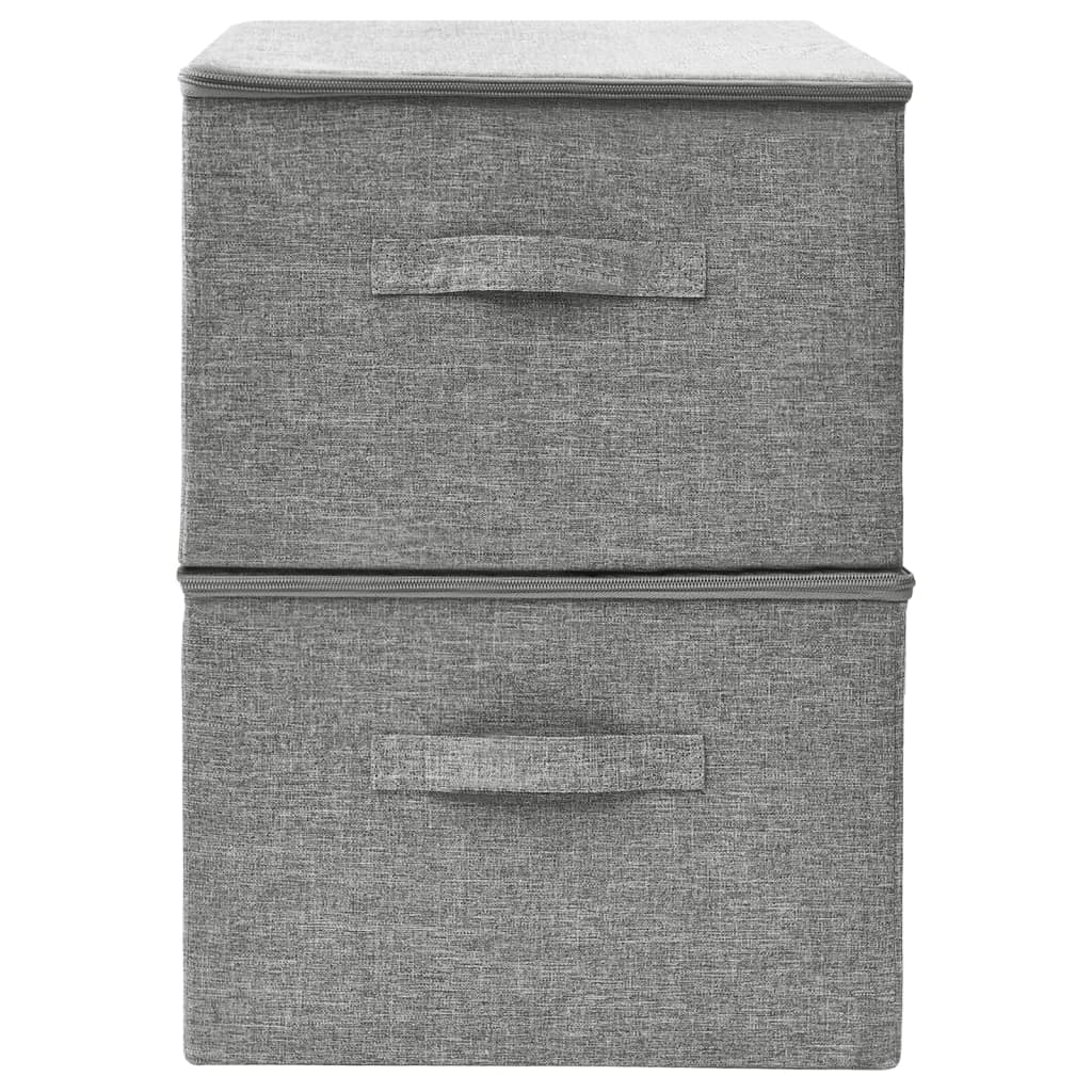 Scatole Portaoggetti 2pz in Tessuto 43x34x23 cm Grigio 332910