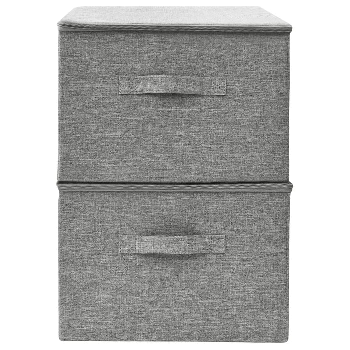 Scatole Portaoggetti 2pz in Tessuto 43x34x23 cm Grigio 332910