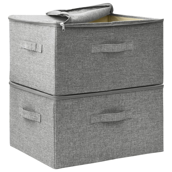 Scatole Portaoggetti 2 pz in Tessuto 43x34x23 cm Grigio