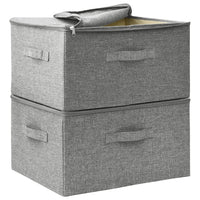 Scatole Portaoggetti 2pz in Tessuto 43x34x23 cm Grigio 332910