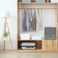 Scatole Portaoggetti 2pz in Tessuto 43x34x23 cm Grigio 332910