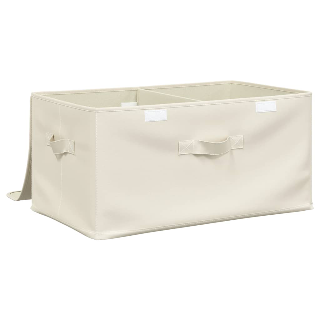 Scatole Portaoggetti 2 pz in Tessuto 43x34x23 cm Crema