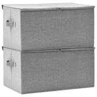 Scatole Portaoggetti 2pz in Tessuto 50x30x25 cm Grigio 332915