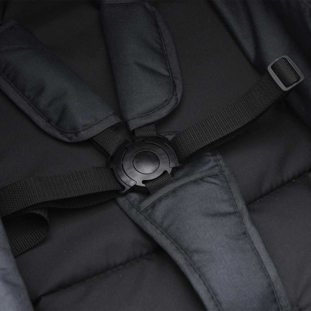 vidaXL Passeggino 2 in 1 Antracite e Nero in Acciaio