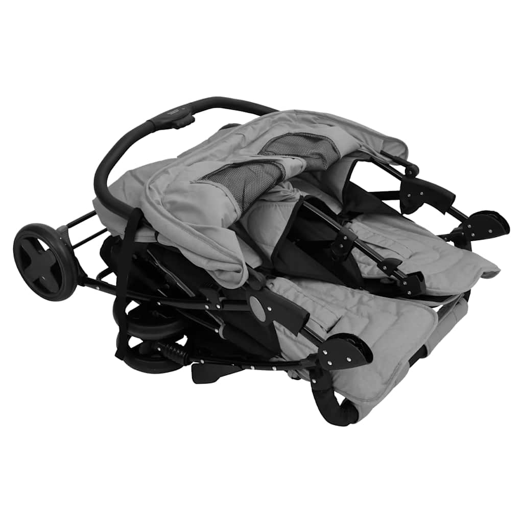 Passeggino Gemellare Grigio Chiaro in Acciaio 10341