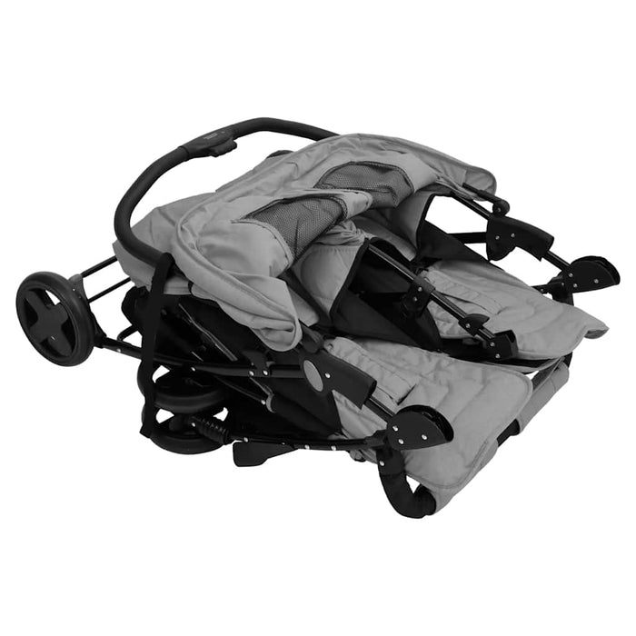 Passeggino Gemellare Grigio Chiaro in Acciaio 10341