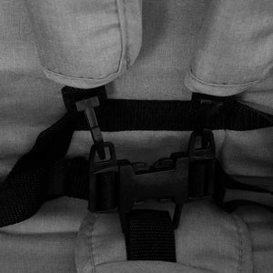 Passeggino Gemellare a Tandem Grigio Chiaro in Acciaio