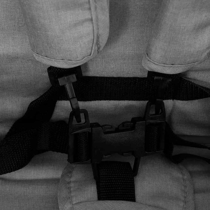 Passeggino Gemellare a Tandem Grigio Chiaro in Acciaio