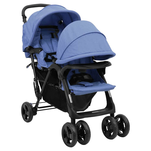Passeggino Gemellare a tandem Blu Marino in Acciaio cod mxl 62740