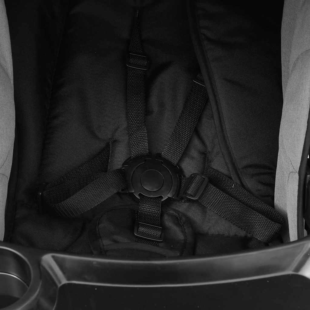 Passeggino 3 in 1 Grigio Chiaro e Nero in Acciaio 10389