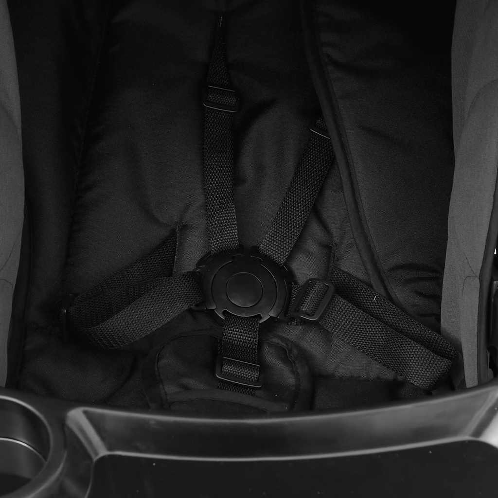 Passeggino 3 in 1 Grigio Scuro e Nero in Acciaio cod mxl 77491