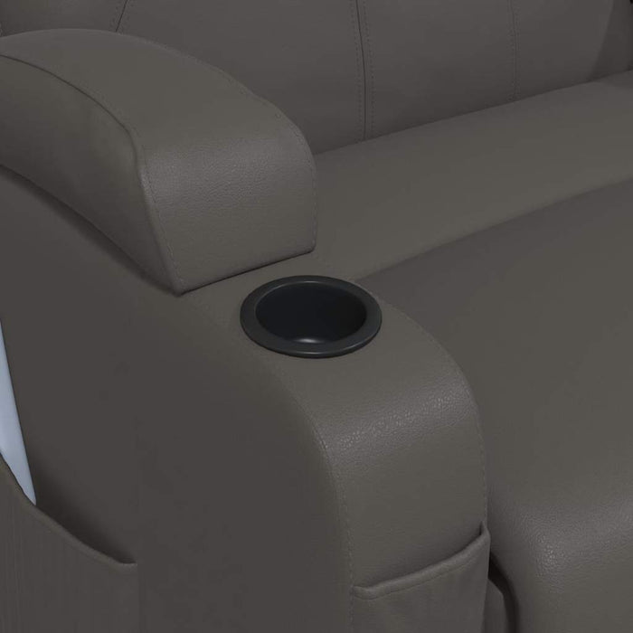 Poltrona Massaggiante a Dondolo Antracite in Similpelle 335850