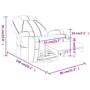 Poltrona Massaggiante a Dondolo Antracite in Similpelle