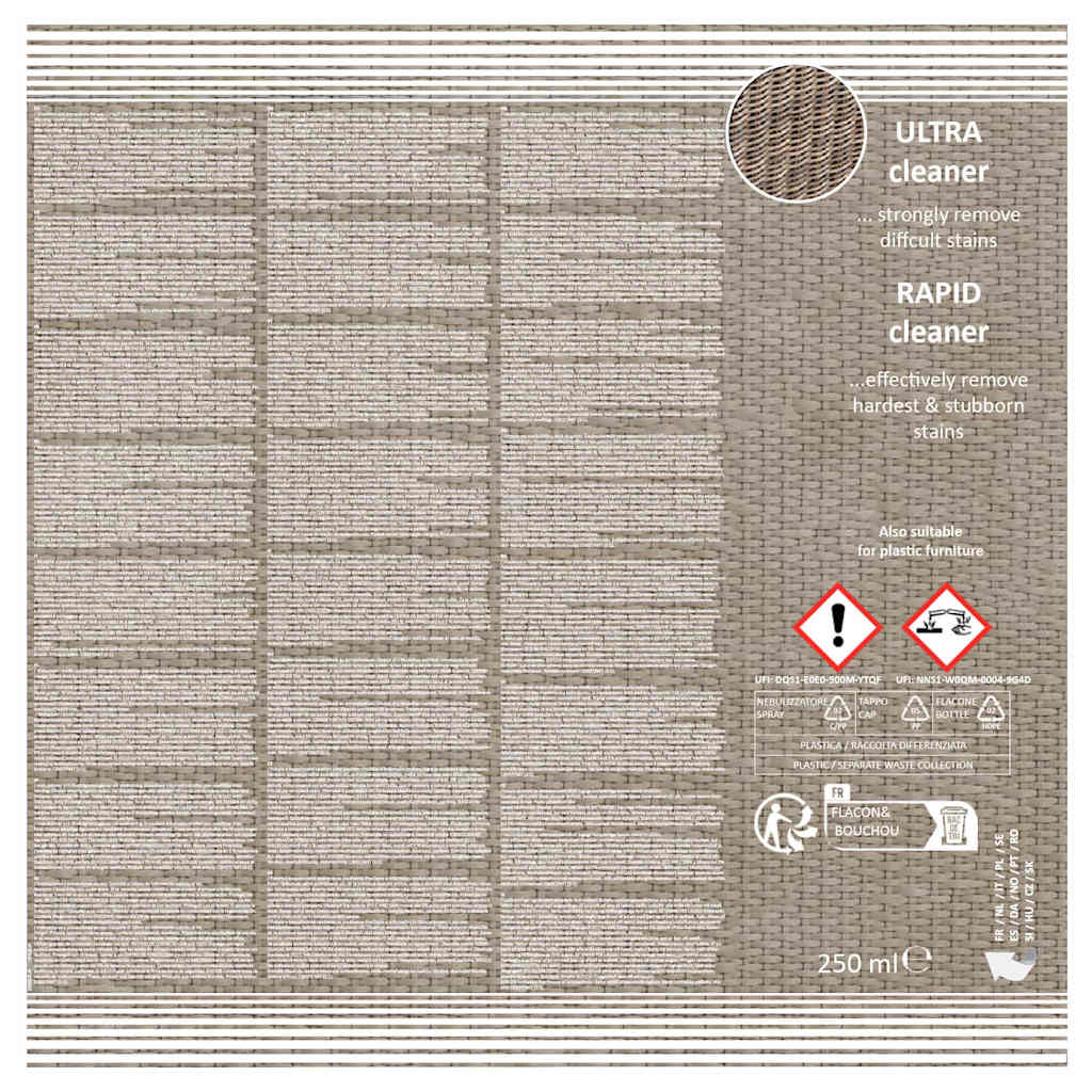 Kit di Pulizia per Mobili Giardino Rattan e Textilene 2x250ml 180156