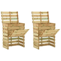 Compostiera da Giardino a Doghe 2pz 80x50x100cm Pino Impregnato cod mxl 50172