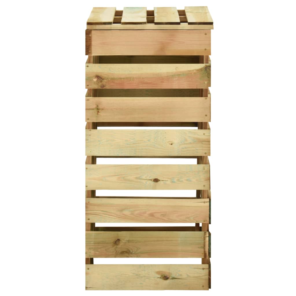 Compostiere da Giardino Doghe 2 pz 80x50x100 cm Pino Impregnato 3078136