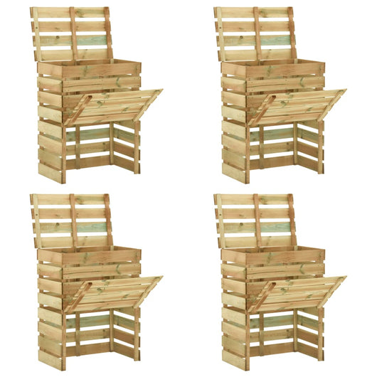 Compostiera da Giardino a Doghe 4pz 80x50x100cm Pino Impregnato cod mxl 50204