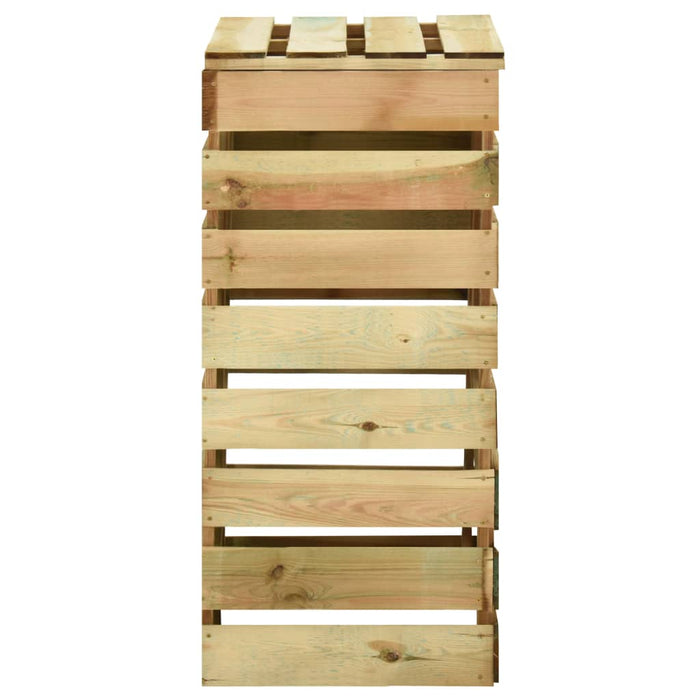 Compostiere da Giardino Doghe 4 pz 80x50x100 cm Pino Impregnato 3078138