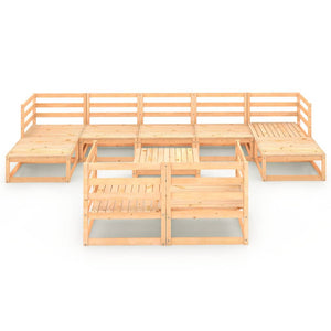 Set Divani da Giardino 10 pz in Legno Massello di Pino cod mxl 41383