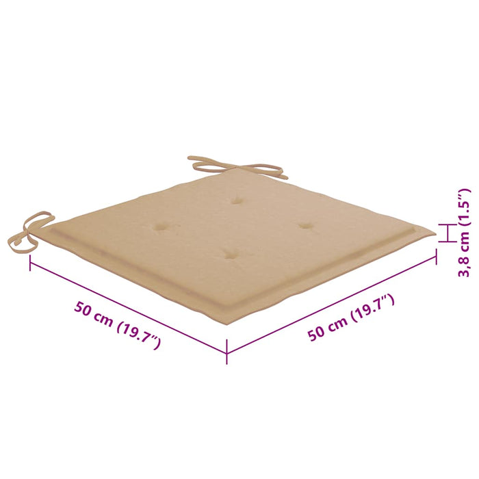 Sedie da Giardino con Cuscini 6 pz in Legno Massello di Acacia 3078154