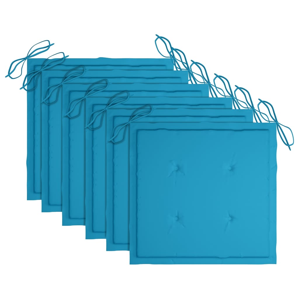 Sedie da Giardino con Cuscini 6 pz in Legno Massello di Acacia cod mxl 25699