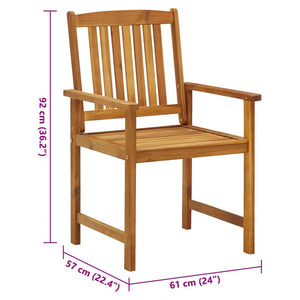 Sedie da Giardino con Cuscini 8 pz in Legno Massello di Acacia 3078193