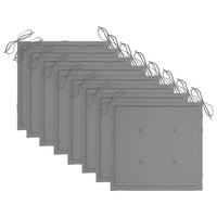 Sedie da Giardino con Cuscini 8 pz in Massello di Acacia Grigie 3078223