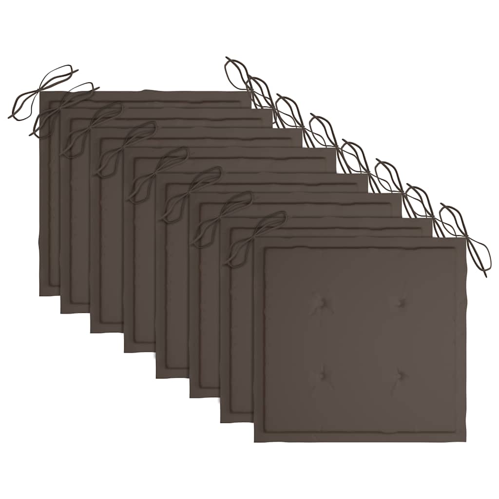 Sedie da Giardino con Cuscini 8 pz in Massello di Acacia Grigie cod mxl 17544