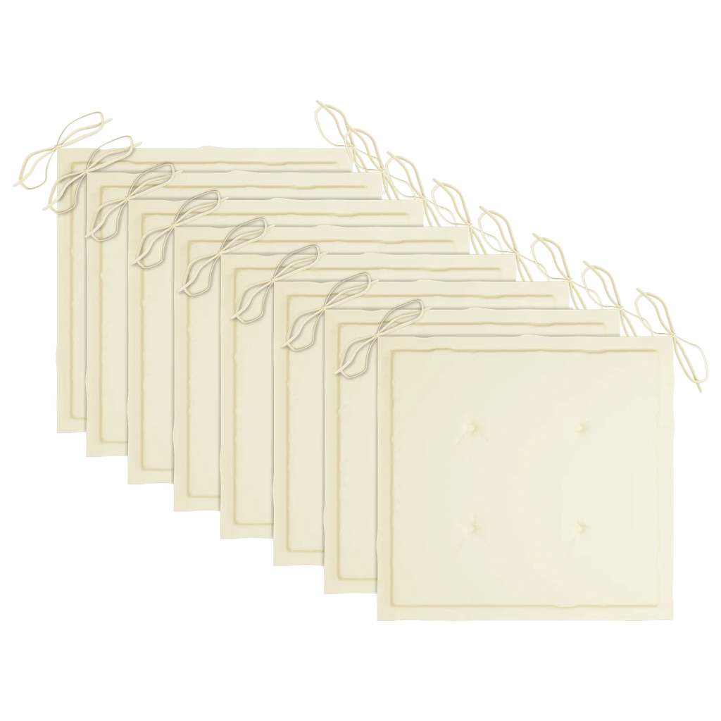 Sedie da Giardino Pieghevoli 8 pz con Cuscini Massello Acacia 3078264