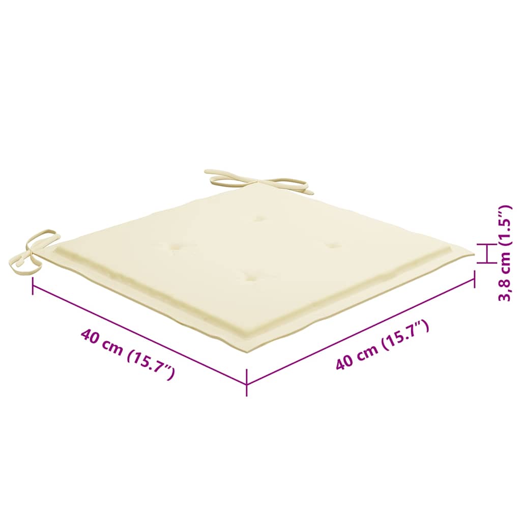 Sedie da Giardino Pieghevoli 8 pz con Cuscini Massello Acacia