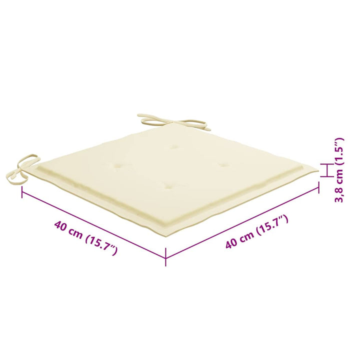 Sedie da Giardino Pieghevoli 8 pz con Cuscini Massello Acacia