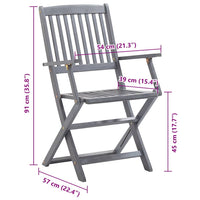 Sedie da Giardino Pieghevoli 8 pz con Cuscini Massello Acacia 3078273