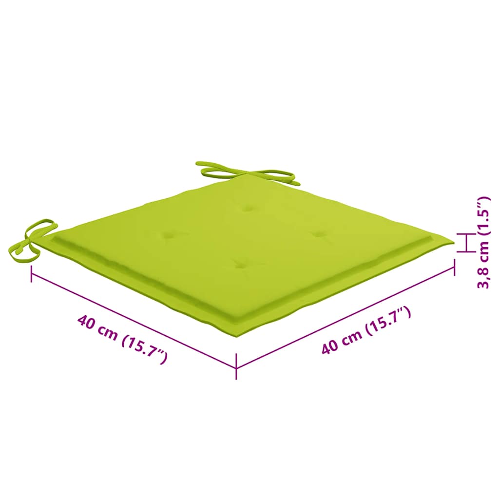 Sedie da Giardino Pieghevoli 8 pz con Cuscini Massello Acacia 3078273