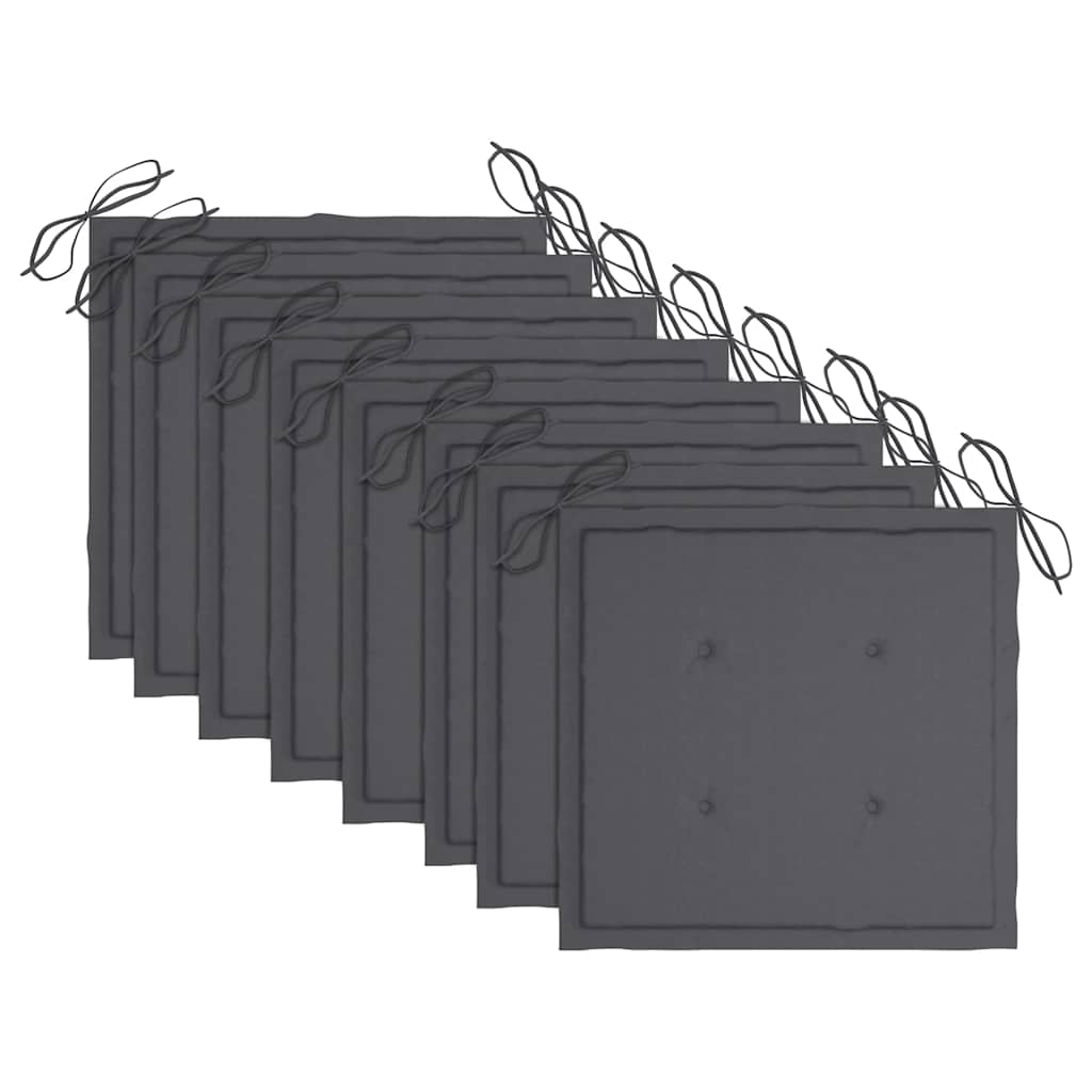 Sedie da Giardino Pieghevoli 8 pz con Cuscini Massello Acacia 3078290