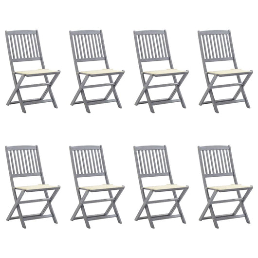 Sedie da Giardino Pieghevoli 8 pz con Cuscini Massello Acacia cod mxl 8552
